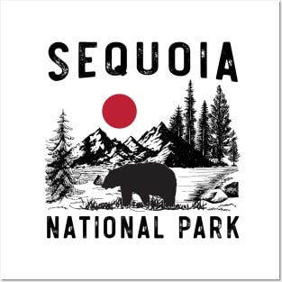 Vintage Sequoia National Park California Black Bear Souvenir Posters and Art